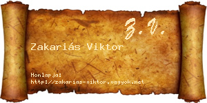 Zakariás Viktor névjegykártya